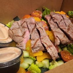 The 19th Hole - Steak salad (to-go w/ rare steak)