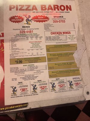 Menu photo 1 Pizza Baron - Reno Reno, NV