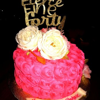 Sweet Kream Bakery - Custom almond hot pink rosette cake for my 40th! It was soooooooo delicious - Bakeries Near Me - Chesapeake, Virginia Sweet Kream Bakery - Custom almond hot pink rosette cake for my 40th! It was soooooooo delicious - Bakeries Near Me - Chesapeake, Virginia