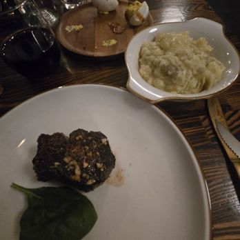 Blackbird Abbey - Filet mignon and a side of smashed Yukon gold potatoes. - New American Near Me - Whittier, California