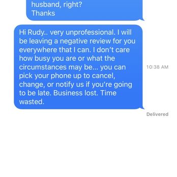 LTS Landscape Design + Build - Messages to Rudi on the morning of the scheduled appointment. No response and no calls or tests in return. - Landscaping Near Me - Corona, California LTS Landscape Design + Build - Messages to Rudi on the morning of the scheduled appointment. No response and no calls or tests in return. - Landscaping Near Me - Corona, California
