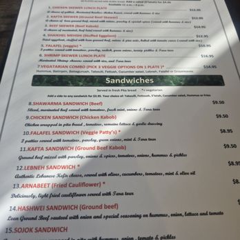 Zena's Lebanese Cuisine - Lunch specials served on Saturday too. - Mediterranean Near Me - Orange, California Zena's Lebanese Cuisine - Lunch specials served on Saturday too. - Mediterranean Near Me - Orange, California