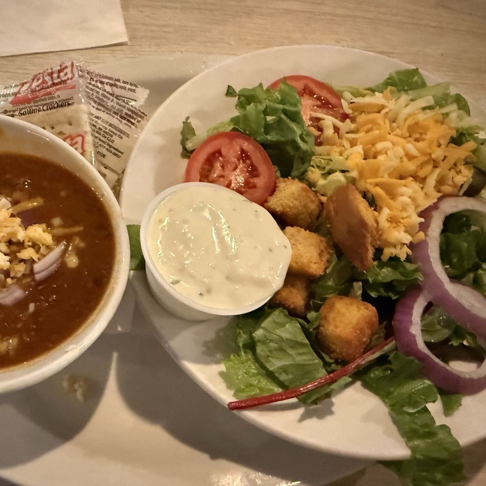 TwoRows Classic Grill - Bowl of TwoRows Award Winning Chili Bowl and salad - American Near Me - Allen, Texas TwoRows Classic Grill - Bowl of TwoRows Award Winning Chili Bowl and salad - American Near Me - Allen, Texas