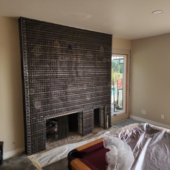 A&B Lathering and Plastering - Another view of the lathing of the fireplace - Stucco Services Near Me A&B Lathering and Plastering - Another view of the lathing of the fireplace - Stucco Services Near Me