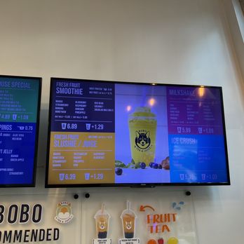 Bobo Tea & Juice - menus on the wall - Coffee & Tea Near Me - Toronto, Ontario