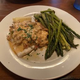 Stuffed Haddock, at the Lion's Den Tavern in Waterville, Maine.