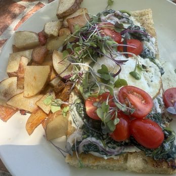 Purple Owl Cafe - Cream cheese dill-ight tartine with side of potatoes - Creperies Near Me - Julian, California