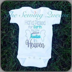 The Sewing Queens - Custom Embroidered Infant Bodysuit $24