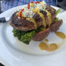 Grilled Rosemary Blue Cheese Crusted Rib Eye Steak