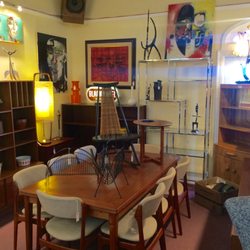 Heritage Antique Market - Danish modern dining table and chairs..