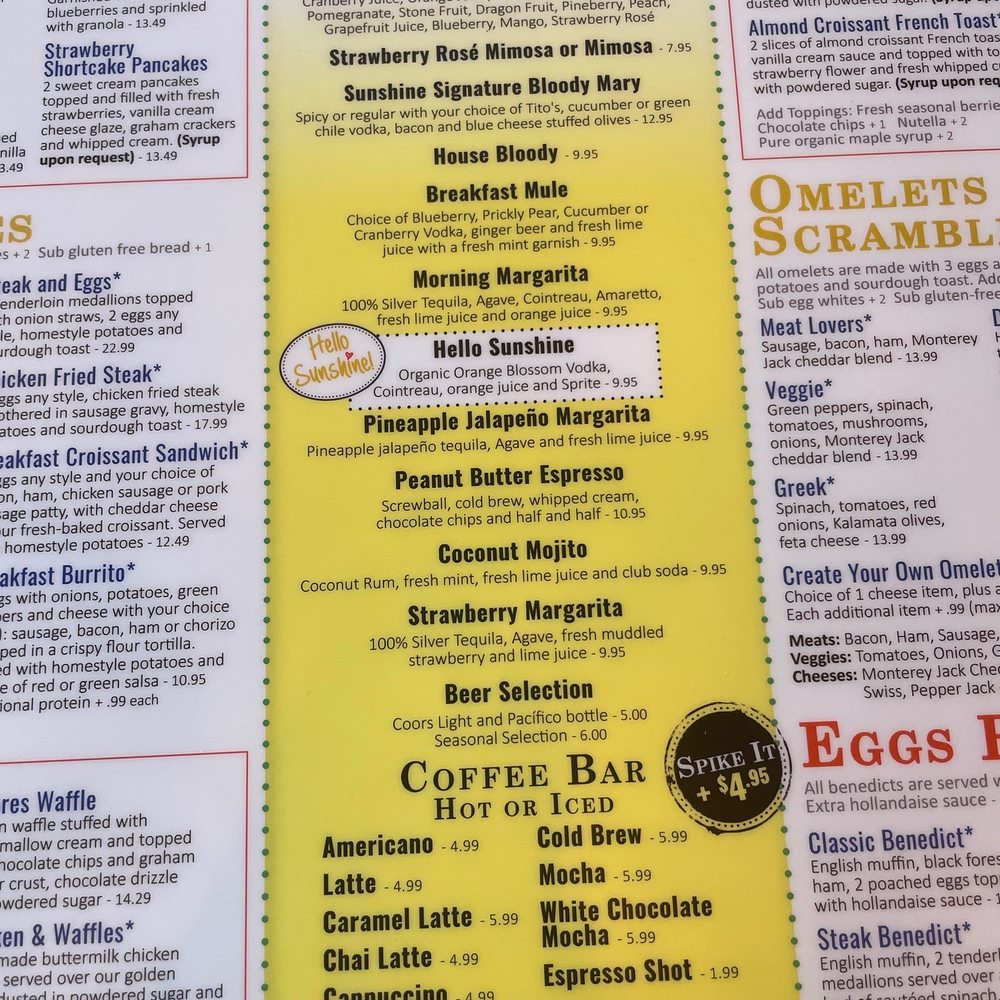 Sunshine Breakfast Bar - Breakfast & Brunch Near Me - Phoenix, Arizona Sunshine Breakfast Bar - Breakfast & Brunch Near Me - Phoenix, Arizona