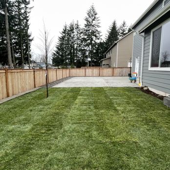A & M Landscape - New sod, wood retaining wall and drain rock installed - Landscaping Near Me - Federal Way, Washington