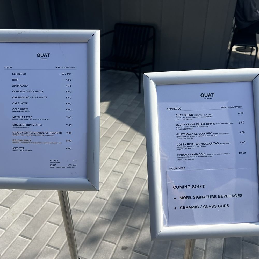 QUAT - Coffee & Tea Near Me - Los Angeles, California QUAT - Coffee & Tea Near Me - Los Angeles, California