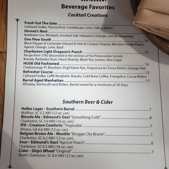 Husk - Brunch Drink menu - American Near Me - Charleston, South Carolina Husk - Brunch Drink menu - American Near Me - Charleston, South Carolina