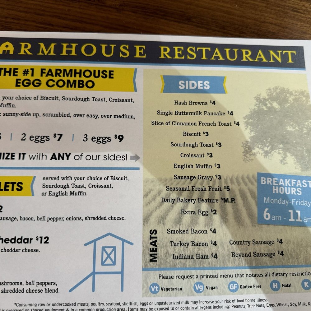 Farmhouse Restaurant - Menu - Breakfast & Brunch Near Me - Carmel, Indiana Farmhouse Restaurant - Menu - Breakfast & Brunch Near Me - Carmel, Indiana