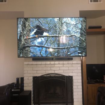 David AV Installations, LLC - Mounted 75" Sony and sound bar with wires hidden. - TV Mounting Near Me - Lancaster, California