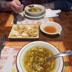 Beijing Restaurant - Small Egg drop and small won ton soups