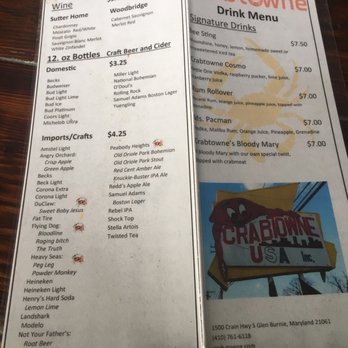 Crabtowne - Drink Menu 2 - Seafood Near Me - Glen Burnie, Maryland Crabtowne - Drink Menu 2 - Seafood Near Me - Glen Burnie, Maryland