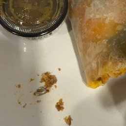 Big metal piece in the burrito Big metal piece in the burrito