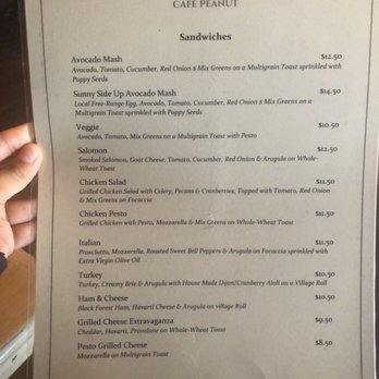 Cafe Peanut - Sandwich Menu - Coffee & Tea Near Me - Jersey City, New Jersey
