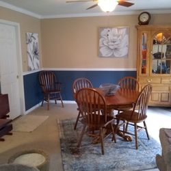 Bob's Wallcovering Service - Dining room.  Would like 2 maybe 3 walls papered from chair rail up.  Prepasted paper, easy match. Please let know when I could get estimate