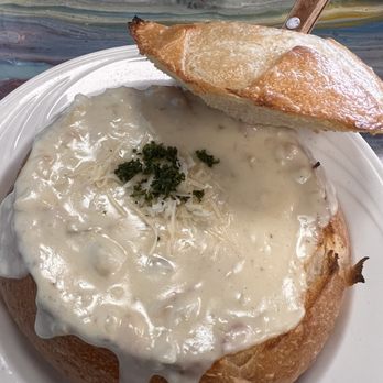 San Francisco Bay Restaurant - Clam Chowder in a sourdough bread bowl - Seafood Near Me - Paradise, Nevada San Francisco Bay Restaurant - Clam Chowder in a sourdough bread bowl - Seafood Near Me - Paradise, Nevada