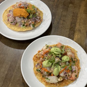 Holbox - Kanpachi & Uni Tostada and Smoked Kanpachi Tostada - Latin American Near Me - Los Angeles, California
