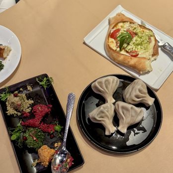 Aragvi - Pkhali, Khinkali w / Mushrooms, Adjaruli Aragvi - Georgian Near Me - New York, New York Aragvi - Pkhali, Khinkali w / Mushrooms, Adjaruli Aragvi - Georgian Near Me - New York, New York