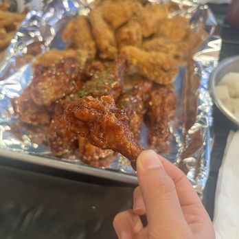 KoStop - Tiny and sad lil leg. Also compare the chicken portion sizes in this pic to the ones I sent in a year ago. - Chicken Shop Near Me - Berkeley, California