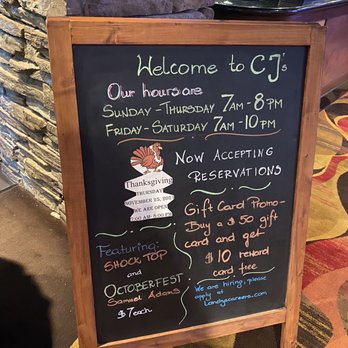 Claim Jumper Restaurants - a chalk board with information - American Near Me - Laughlin, Nevada