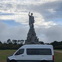 National Monument To The Forefathers - My van! With the National Monument To The Forefathers in Plymouth.