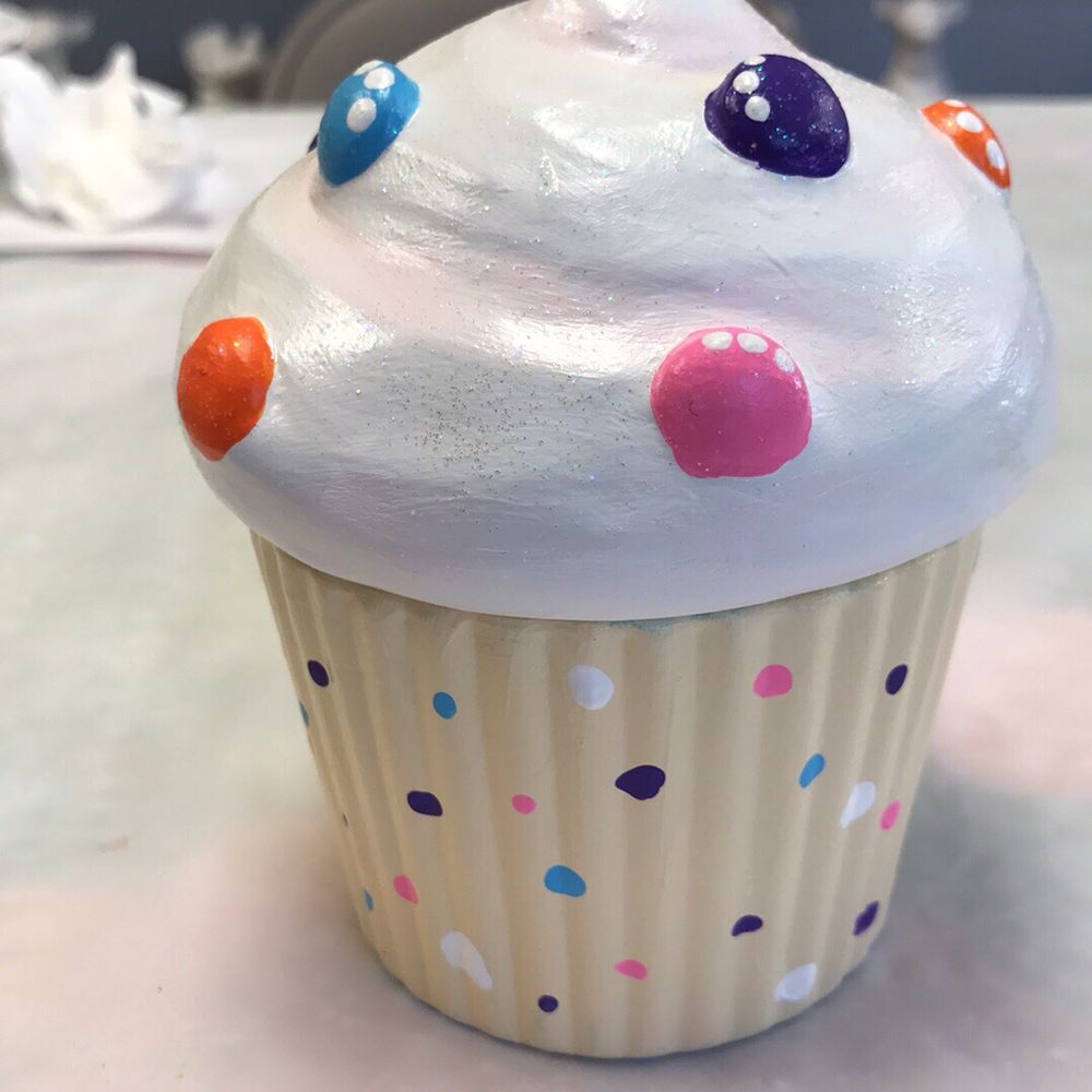 Bee Creative Ceramics - My acrylic painted ceramic cupcake. - Arts & Crafts Near Me - Las Vegas, Nevada