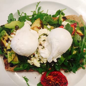 The Greenery - Avocado sourdough toast with chilli, feta and balsamic vinegar and two poached eggs. - Cafes Near Me - Dublin, D