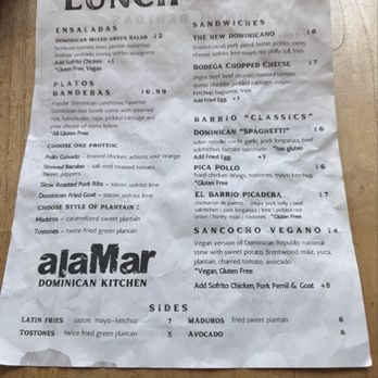 Alamar Dominican Kitchen - Lunch menu - Comfort Food Near Me - Oakland, California