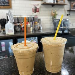 Iced hazelnut lattes