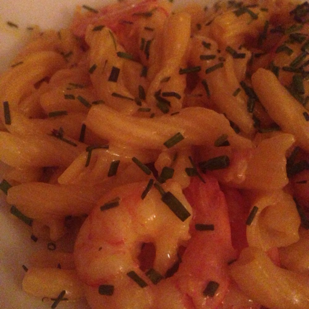 Garganelli with prawns and saffron Garganelli with prawns and saffron