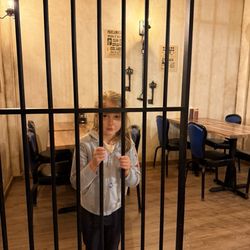 Pink Heifer Saloon and Smokehouse - The back of the restaurant has a fun, fake jail that you can dine in!