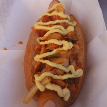 The Pup Truck - Kimchi on a hot dog. How awesome is that? - New American Near Me - Atlanta, Georgia