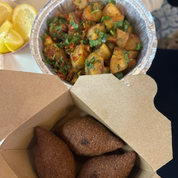 Olba - Spicy Roast Potatoes and Kibbe - Mediterranean Near Me - Brookline, Massachusetts Olba - Spicy Roast Potatoes and Kibbe - Mediterranean Near Me - Brookline, Massachusetts
