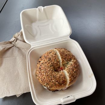 The Bagel Shack - Cottons sandwich with everything bagel - Bagels Near Me - Irvine, California The Bagel Shack - Cottons sandwich with everything bagel - Bagels Near Me - Irvine, California