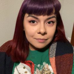 Jamie at Wildflower Salon  - Purple bangs!