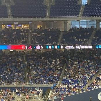 LoanDepot Park - the scoreboard of the game (braves 5-5 marlins) - Stadiums & Arenas Near Me - Miami, Florida LoanDepot Park - the scoreboard of the game (braves 5-5 marlins) - Stadiums & Arenas Near Me - Miami, Florida