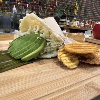 Tostones Cafe - Arepa reina pepiada - Latin American Near Me - Cape Elizabeth, Maine