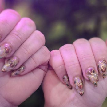 Mimosa Nails - Acrylic full set with Nails Art Design( Beauty and the Beast Stain glasses)by Katie - Nail Salons Near Me - San Diego, California Mimosa Nails - Acrylic full set with Nails Art Design( Beauty and the Beast Stain glasses)by Katie - Nail Salons Near Me - San Diego, California