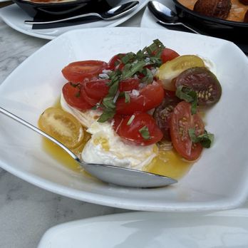 Campagnolo - Burrata with mini heirloom tomatoes - Italian Near Me - Atlanta, Georgia Campagnolo - Burrata with mini heirloom tomatoes - Italian Near Me - Atlanta, Georgia