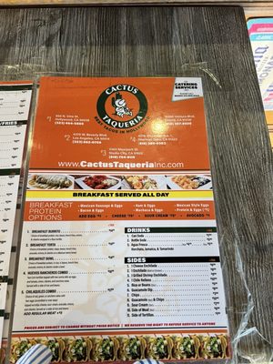 Menu photo 2 Cactus Taqueria Los Angeles, CA