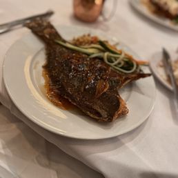 Crispy Diamond Scored Flounder