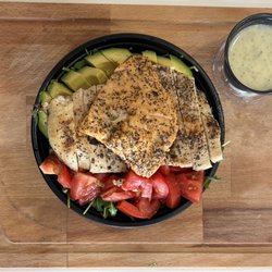 Holy Bowly - Salmon, Arugula and Avocado Salad with added Grilled Chicken Breast.
