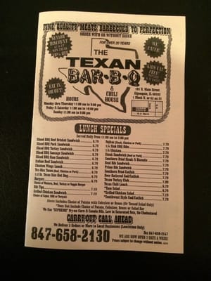 Menu photo 4 Texan BBQ Algonquin, IL