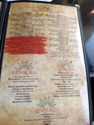 Menu photo 4 Torres Mexican Steakhouse Williamsburg, KY Menu photo 4 Torres Mexican Steakhouse Williamsburg, KY